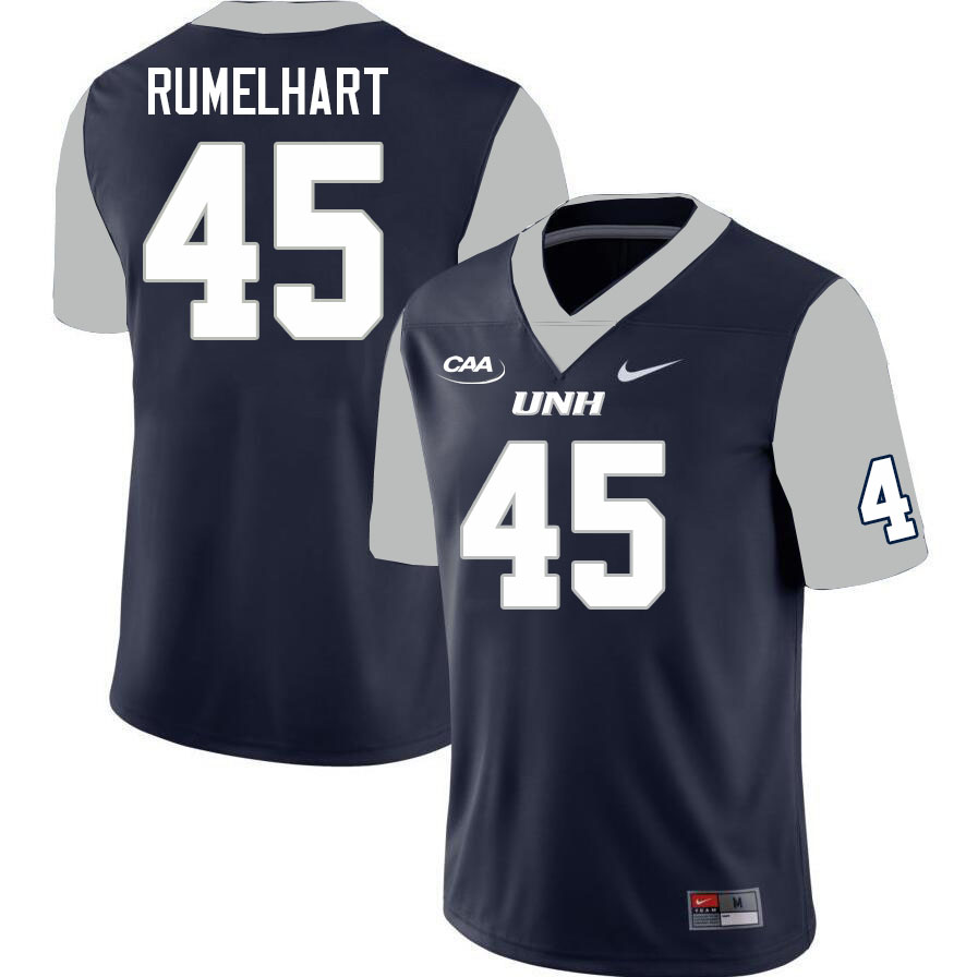 New Hampshire Wildcats #45 Sam Rumelhart College Football Jerseys Stitched Sale-Navy